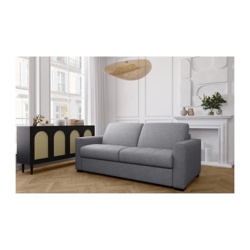 Canapé convertible express MARIUS - Gris clair - 190 x 100 x 87 cm