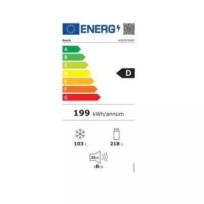 Bosch Serie 4 KGN362WDF réfrigérateur-congélateur Pose libre 321 L D Blanc