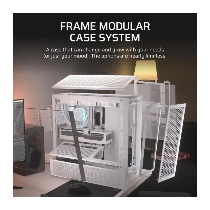 Boîtier PC CORSAIR FRAME 4000D Blanc - Moyen-tour