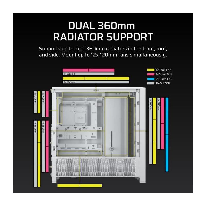 Boîtier PC CORSAIR FRAME 4000D Blanc - Moyen-tour