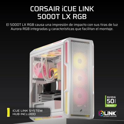 Boîtier PC ATX CORSAIR 5000T LX RGB - Blanc