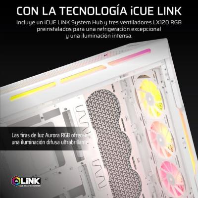 Boîtier PC ATX CORSAIR 5000T LX RGB - Blanc