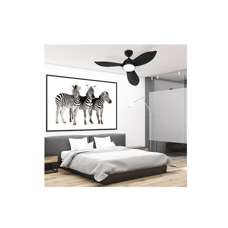 Ventilateur de plafond CORSICA Noir LED - Ø116cm 70W