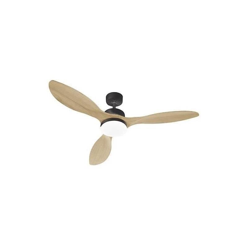 Ventilateur de plafond LED OKLAHOMA Noir & Bois Ø137cm