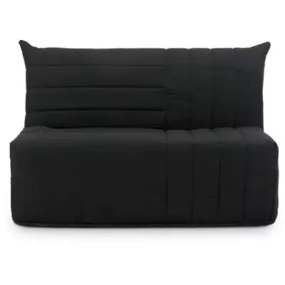 Banquette BZ 2 places - Tissu Anthracite - Matelas BULTEX Banquette BZ 2 places - Tissu Anthracite - Matelas BULTEX