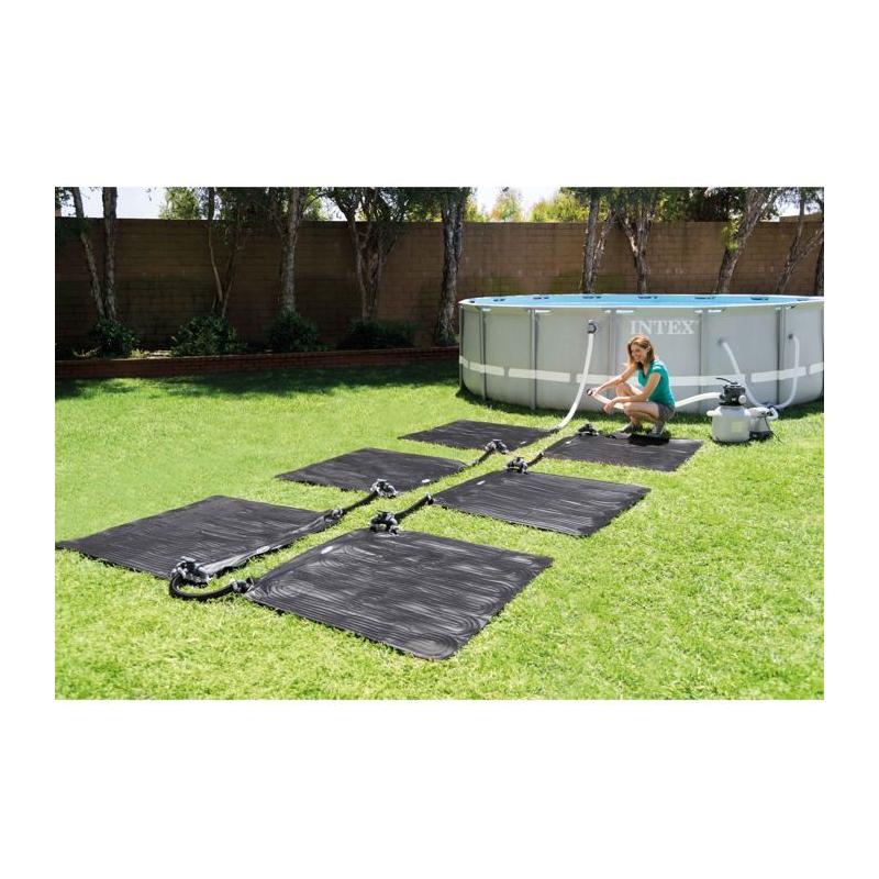 Tapis solaire chauffant pour piscine: Intex PVC 1,2x1,2 m Noir