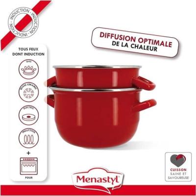Marmite à moule MENASTYL 18 cm - Noir émaillé - 2,7L