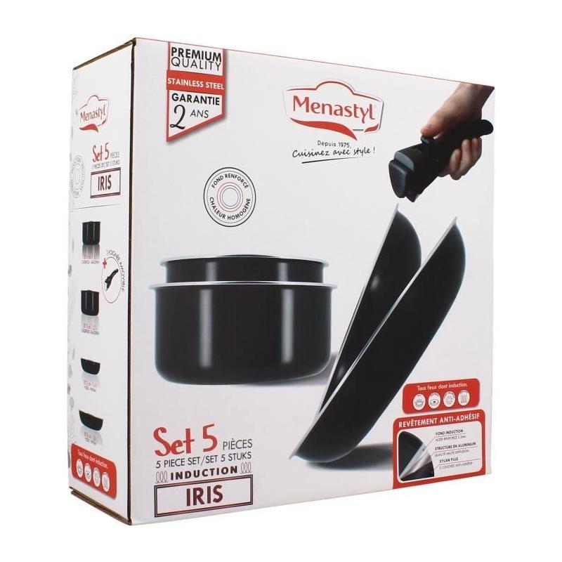 Batterie de cuisine induction MENASTYL 5 pièces noire
