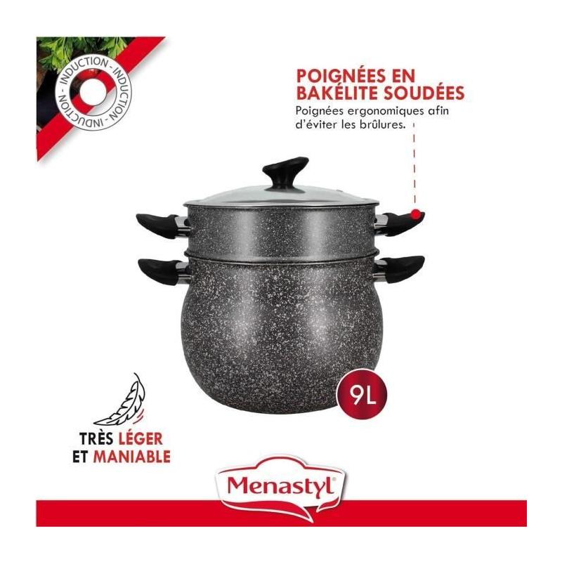Couscoussier MENASTYL en aluminium effet marbre 9L - Induction