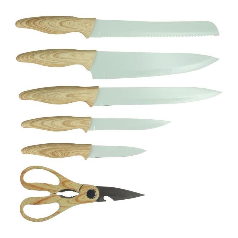 Ensemble de couteaux MENASTYL 6 pièces - Lame céramique - Design céladon