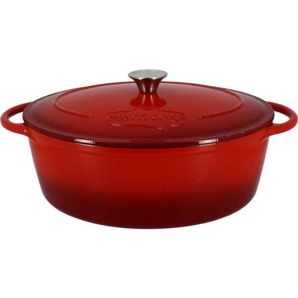 Cocotte - MENASTYL - 6020103 - Ovale - En fonte acier émaillé - Rouge - 9 litres