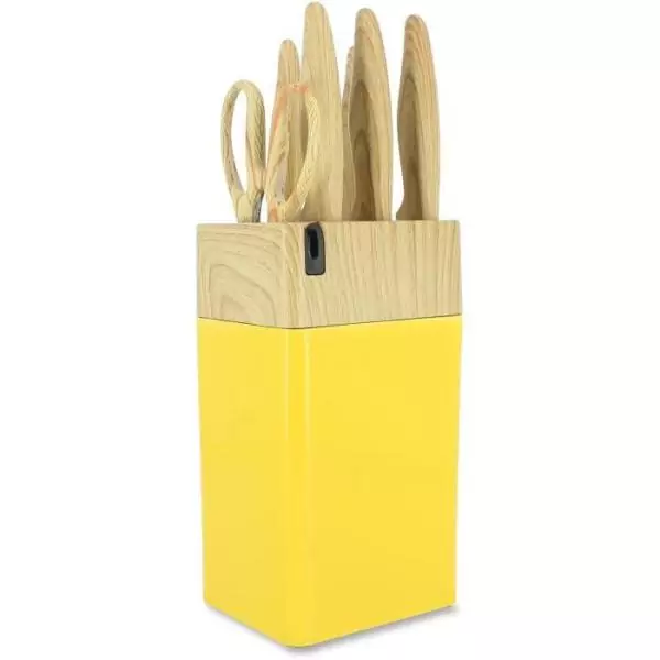 Bloc de couteaux 6 pieces - MENASTYL - 5041062 - Lame céramique - En polypropylene - Safran