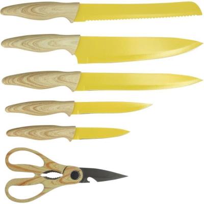 Bloc de couteaux 6 pièces MENASTYL - lame céramique - Safran