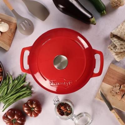 Cocotte MENASTYL Ronde Rouge 7L - Style et qualité en fonte acier