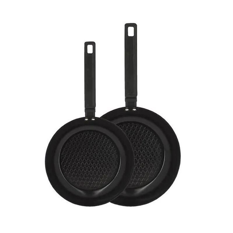 Ensemble de 2 poêles MENASTYL en aluminium - 24 et 28 cm - Prêt pour toutes les cuisinières - Induction incluse