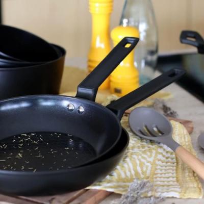 Ensemble de 2 poêles MENASTYL en aluminium - 24 et 28 cm - Prêt pour toutes les cuisinières - Induction incluse