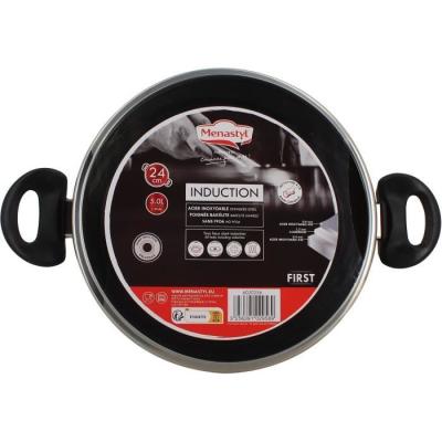Faitout MENASTYL en acier inoxydable 24 cm pour tous feux dont induction