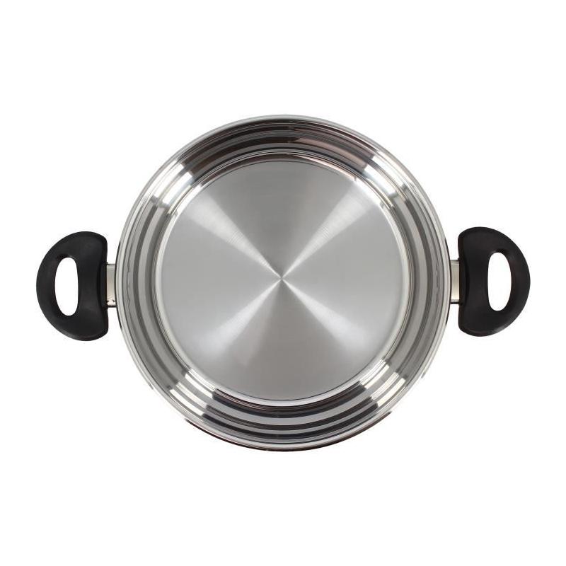 Faitout MENASTYL en acier inoxydable 24 cm pour tous feux dont induction
