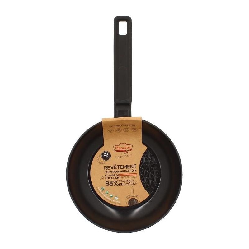 Poêle MENASTYL en aluminium forgé 20 cm noir - Induction