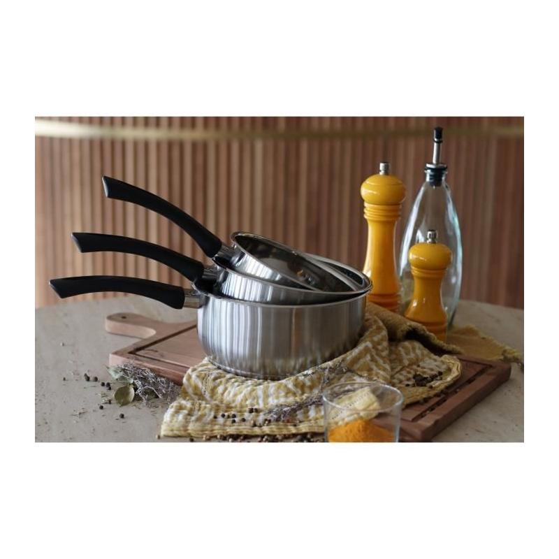 Casserole MENASTYL 6020242 - Acier inoxydable 18 cm - Tous feux dont induction