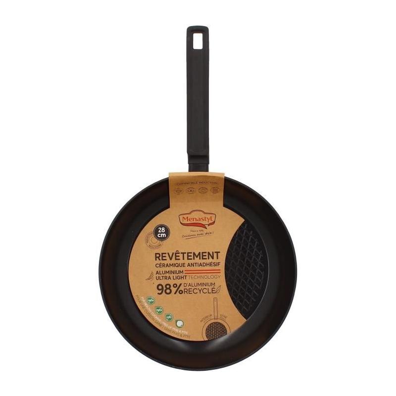 Poêle MENASTYL 28cm Noir - Aluminium Forgé - Induction