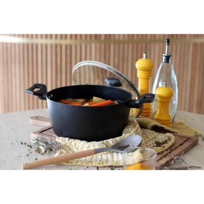 Faitout MENASTYL 24 cm Noir - Aluminium forgé - Induction