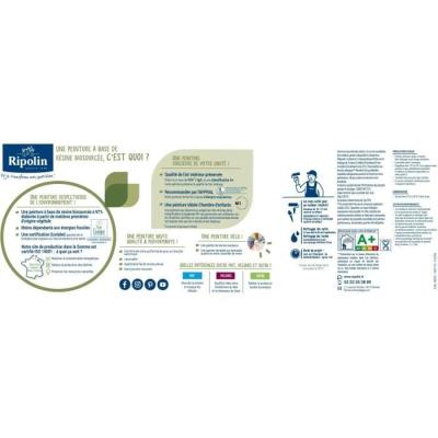 Peinture RIPOLIN O'PUR 2L pour murs, boiseries et radiateurs