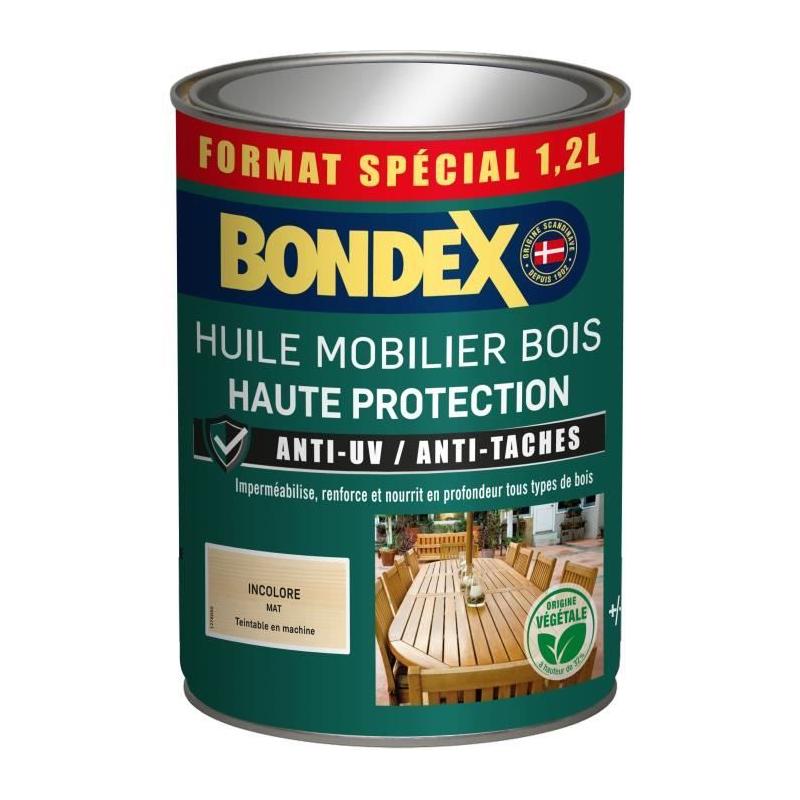 Huile mobilier incolore Bondex 1,2 L - Protection mate eco-friendly