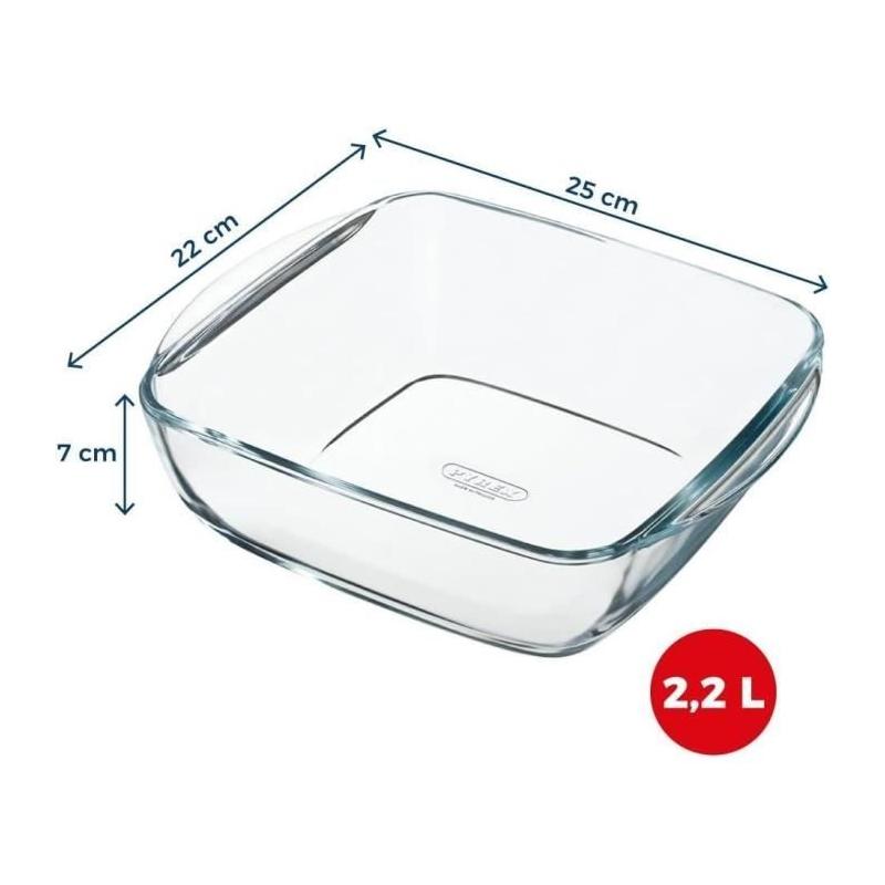 Plat air fryer en verre borosilicate - 25 x 22 cm