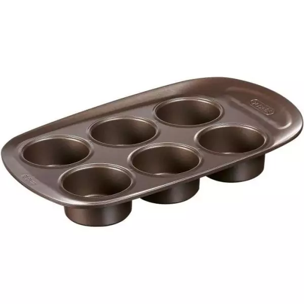 Moule a muffin - PYREX - 1452001 - Rond - En acier carbonne - Antiadhésif - 6 trous