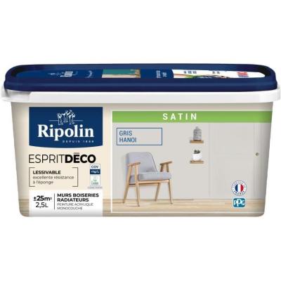 Peinture décorative RIPOLIN gris Hanoi satin - 2,5 L
