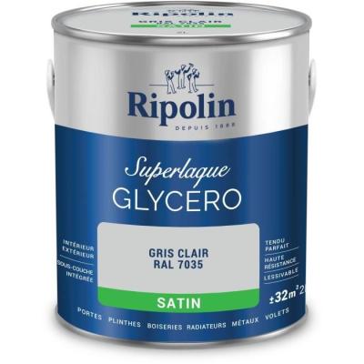 Peinture RIPOLIN Laque glycéro gris clair RAL 7035 satin - 2 L