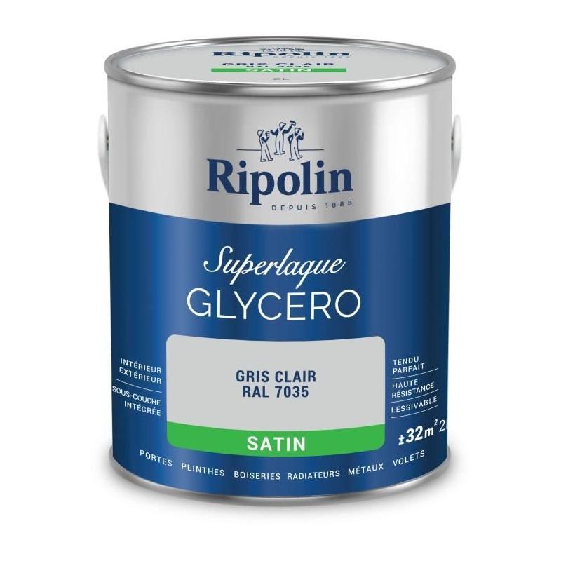 Peinture RIPOLIN Laque glycéro gris clair RAL 7035 satin - 2 L