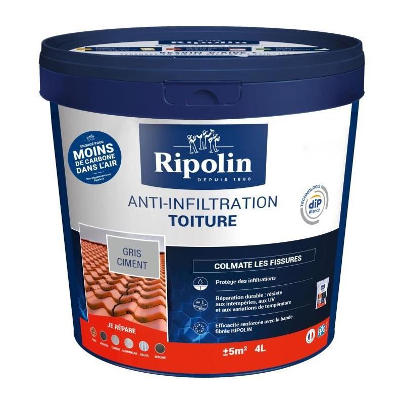 Peinture anti-infiltrations toiture RIPOLIN - gris ciment - 4 L