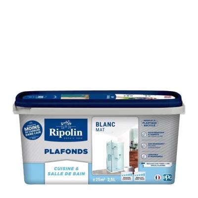 Peinture plafonds cuisine & salle de bain - RIPOLIN - Blanc mat - 2,5L