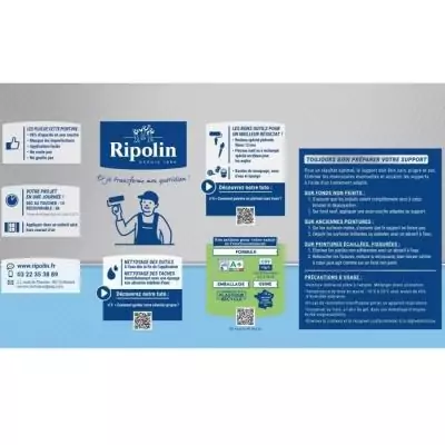 Peinture plafonds cuisine & salle de bain - RIPOLIN - Blanc mat - 2,5L