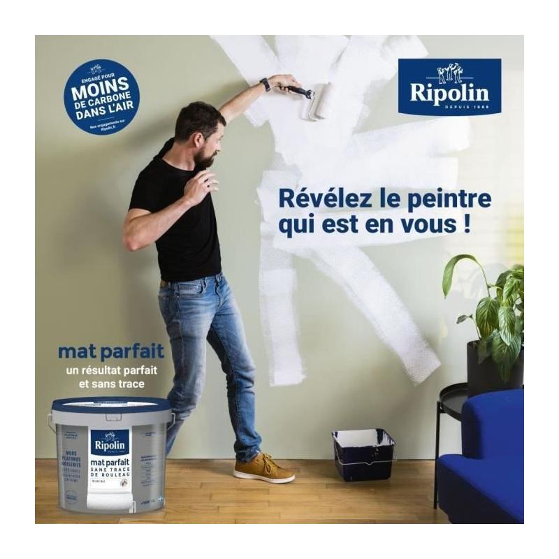 Peinture Mat Parfait pour Murs et Plafonds - Blanc Mat - RIPOLIN 2,5L