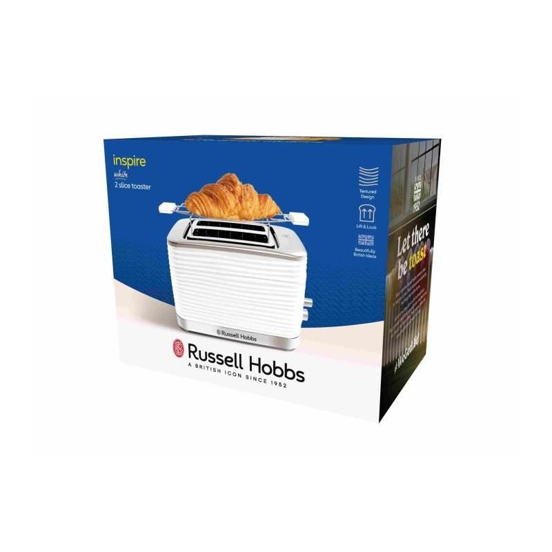 Grille-Pain RUSSELL HOBBS Inspire Blanc - 1050W - Fentes extra larges