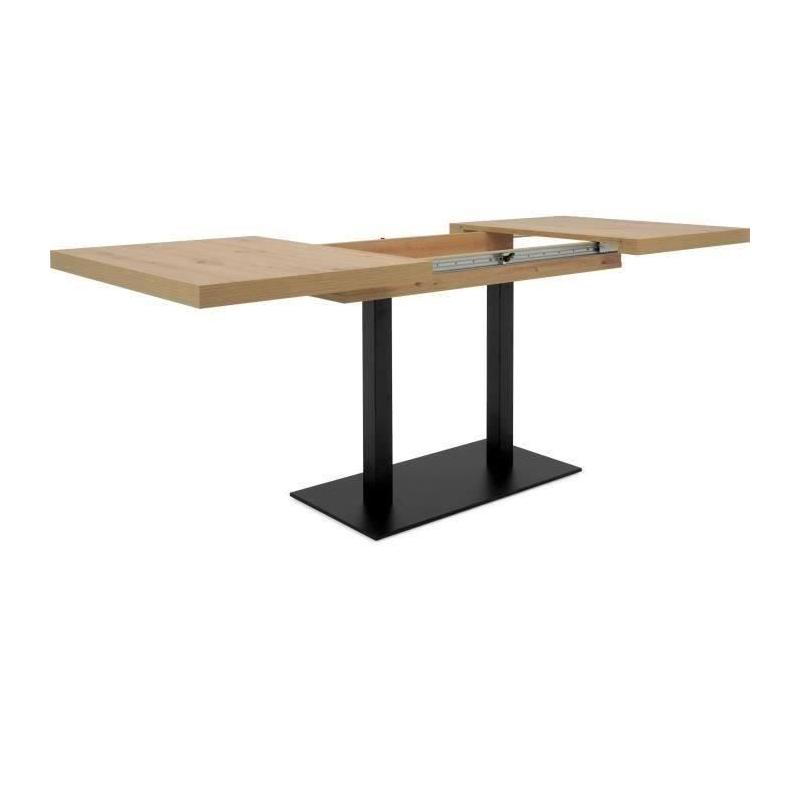 Table à manger extensible ORLANDO - Chêne artisan / noir