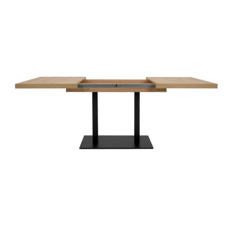 Table à manger extensible ORLANDO - Chêne artisan / noir