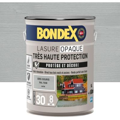 Lasure opaque haute protection - Gris souris RAL 7038 satin - 5 L Bondex