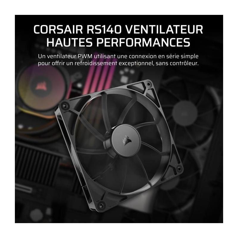 Ventilateur PWM 140mm - CORSAIR - RS140: Refroidissement efficace & silencieux