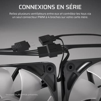 Ventilateur PWM 140mm - CORSAIR - RS140: Refroidissement efficace & silencieux