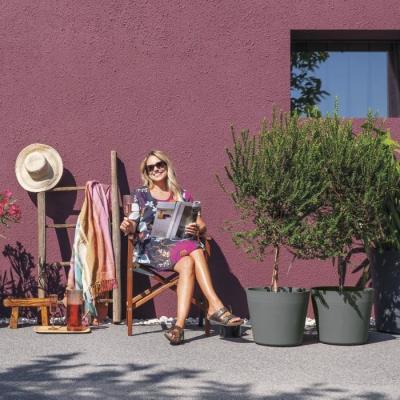 Pot de fleurs DEROMA Origin 85 L avec roulettes - Gris