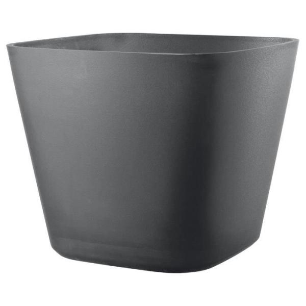 Pot de fleurs carré - DEROMA - Origin - 12 L - Gris