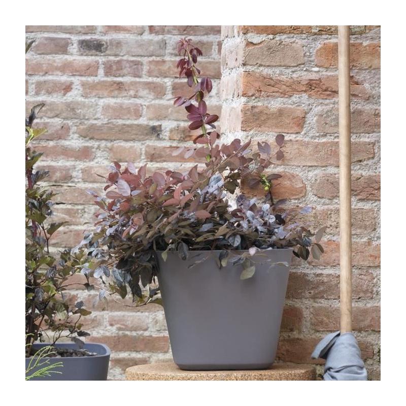 Pot de fleurs carré DEROMA Origin 12 L Gris