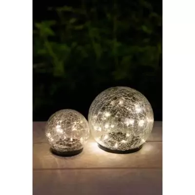 Décoration lumineuse : Sphere solaire GALIX - Effet verre brisé Ø 10 cm