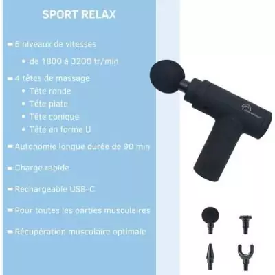 Pistolet massant Little Balance - Sport Relax - 6 vitesses Pistolet massant Little Balance - Sport Relax - 6 vitesses