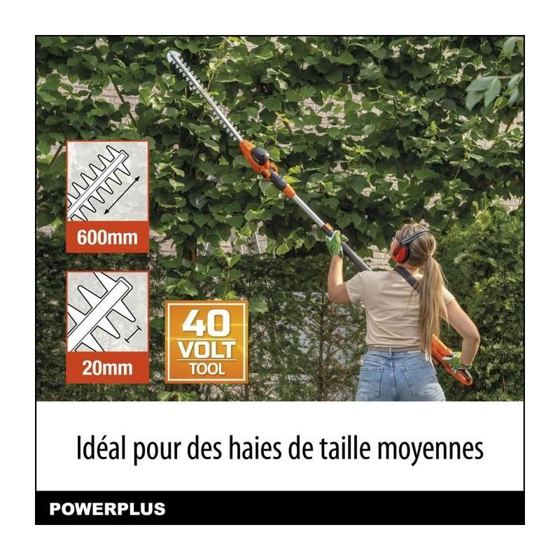 Puissant taille-haie à batterie 40V - lame 60 cm