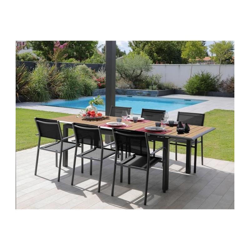 Table de jardin extensible en aluminium - LOUISIANE - 8/10 places